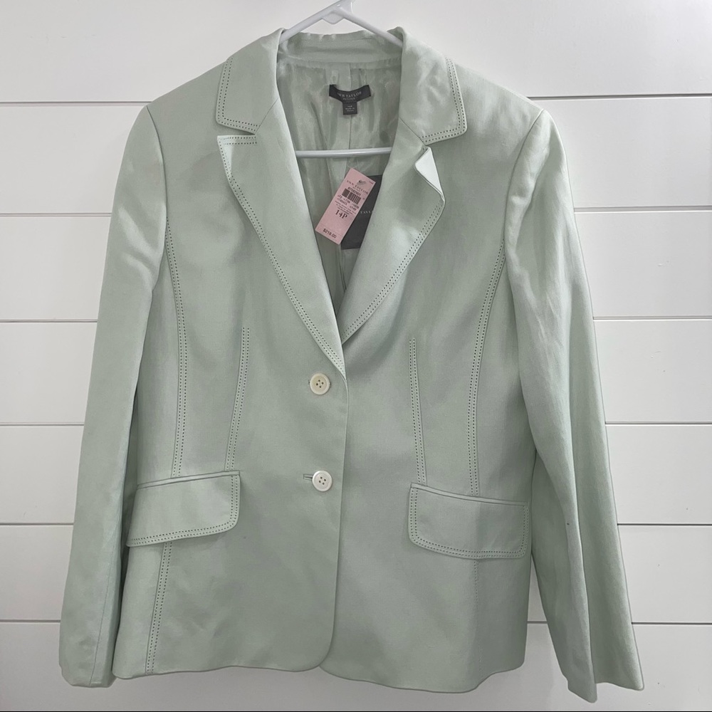 Ann Taylor Petites Blazer / Suit Jacket - Size 14P - Light Green